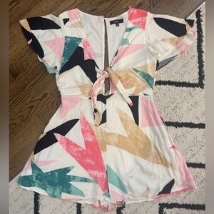 Lulu's Multicolor Geometric Romper